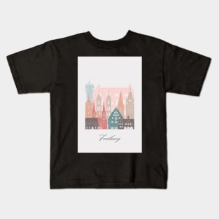 Freiburg, Germany, map skyline - 01 style Kids T-Shirt